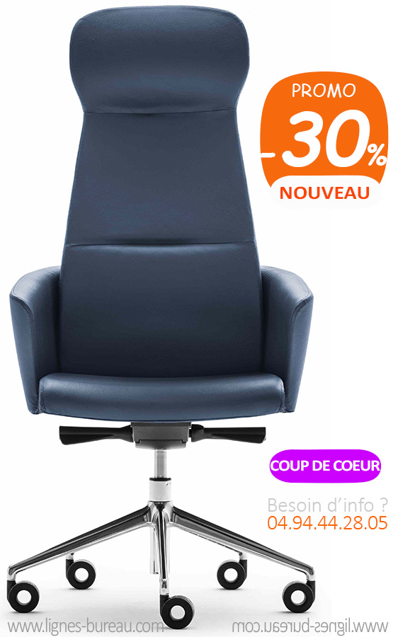 Fauteuil de direction luxe en cuir au design contemporain, JULES