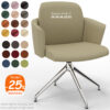 Siège visiteur ou reunion luxueux cuir taupe z03, Jules