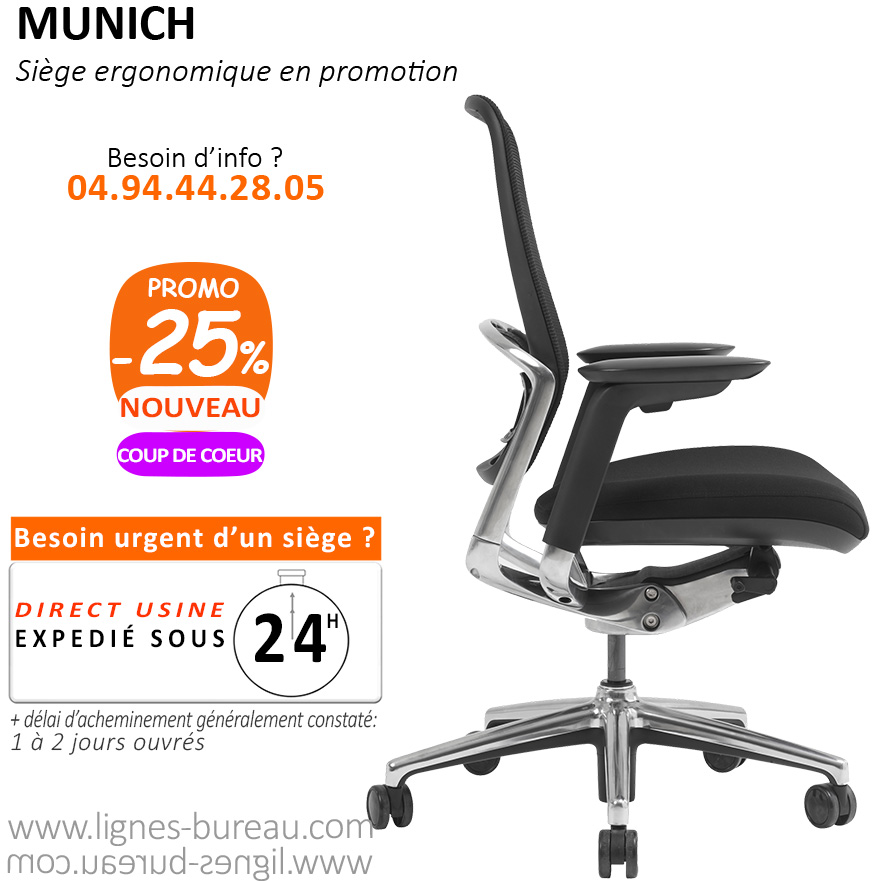 Siège ergonomique pas cher professionnel, Munich - Mobilier de