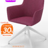 Fauteuil de réunion au design contemporain en tissu, pivotant, MOKA – Image 2