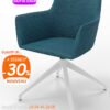 Siège de réunion élégant, moderne, en tissu C05293, pivotant, MOKA