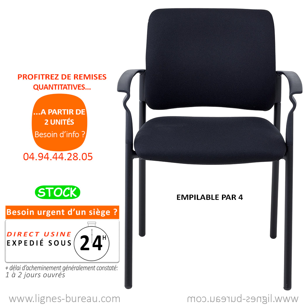 Siège de réunion confortable avec accoudoir, économique, Pauline