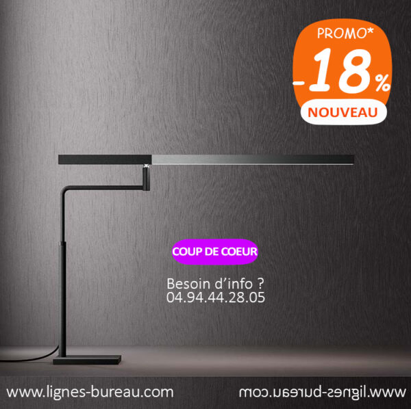 Lampe de bureau led dimmable design noir et aluminium, Star