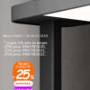Tête de lampadaire led design, haute performance, noir, Lumen