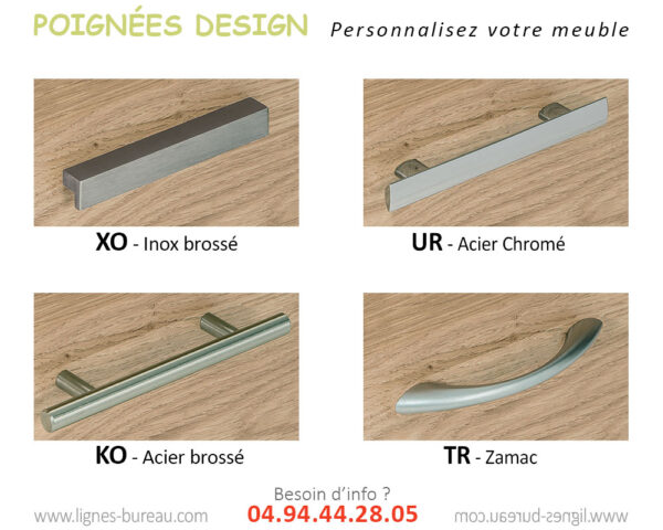 Personnalisez vos caissons mobiles Boby avec des poignées design