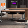 Table de réunion direction haut de gamme design, bois et cuir, Swing – Image 2