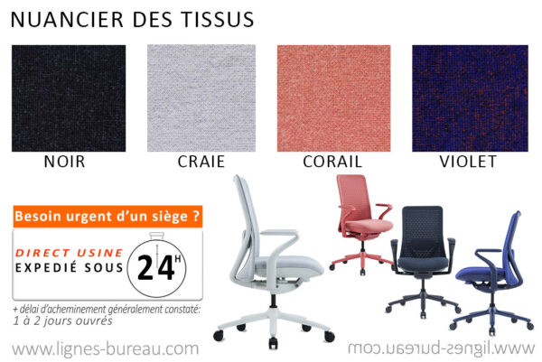 Nuancier des tissus de la chaise de bureau confortable Body