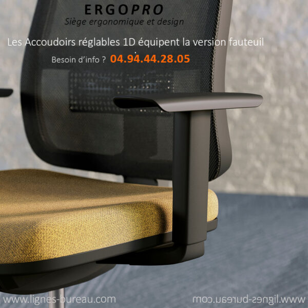 Accoudoir réglable design du siège de bureau Ergopro