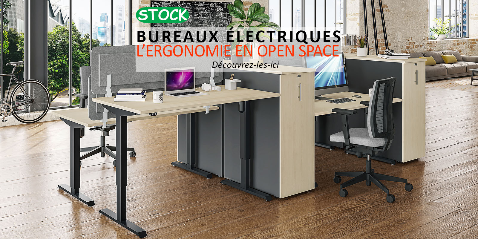 bureaux-assis-debout-electriques-avec-rangement-pour-open-space-ergo-slider Bureaux assis debout électriques avec rangement pour Open Space, Ergo