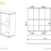 Étagère bibliothèque basse de bureau design, 6 cases, lot de 2, BOOK – Image 4