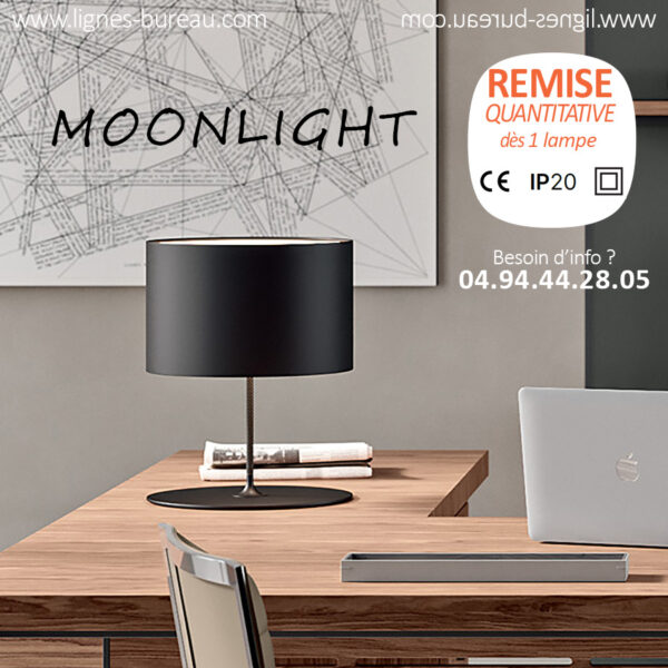 Lampe de bureau design contemporaine noire pour table, Moonlight
