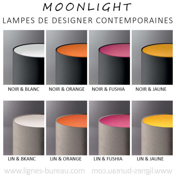 Nuancier des lampes de table de bureau design Moonlight