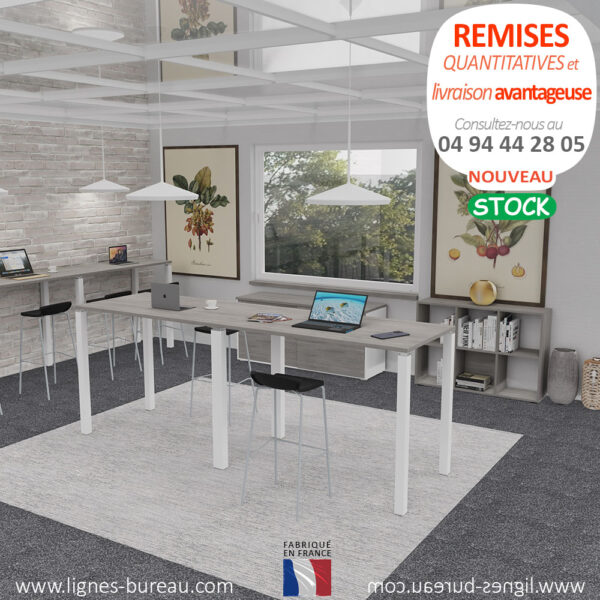 Table de bureau haute pour le travail debout en coworking, Latitude