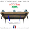 Variante avec canapé équipé de 4 gaines passe câbles, Félix