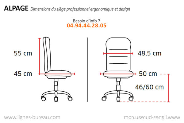 Siège ergonomique de bureau, synchrone, design, Alpage: l’alliance du confort et de l’élégance – Image 6