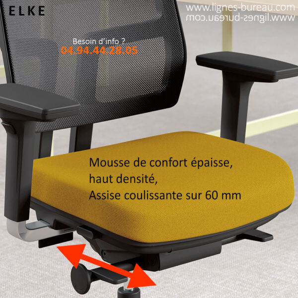 Mousse de confort épaisse de la chaise de bureau de qualité ELKE
