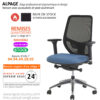 Siège ergonomique de bureau, design avec accoudoirs et pied alu Alpage