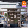 Armoire bibliothèque de bureau au design contemporain, Lïbri