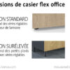 2 versions de casiers flex office Combi, standard ou sur-élevée