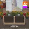 Banque d accueil moderne haut de gamme 2 places, Orme et marron foncé, Bench