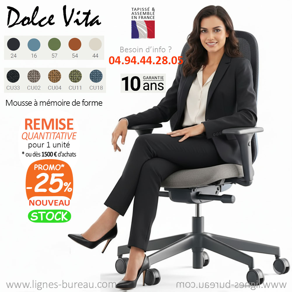 Siège de bureau ergonomique design Dolce Vita pour être à l’aise