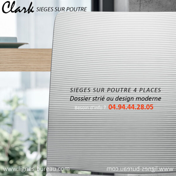 Banc de salle d’attente design avec 4 sièges, Clark : assises et dossiers en polypropylène – Image 5