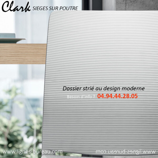 Dossier de siege poutre au design contemporain strié, Clark