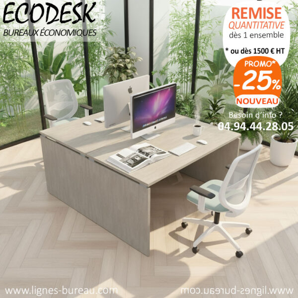 Bureaux duo pas cher pour Open Space, Ecodesk – Image 3