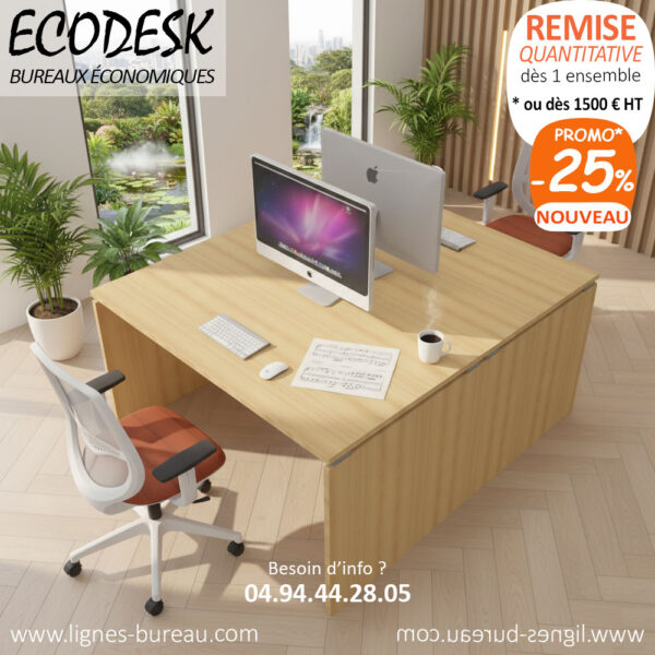 Bureaux duo pas cher pour Open Space, Ecodesk – Image 6