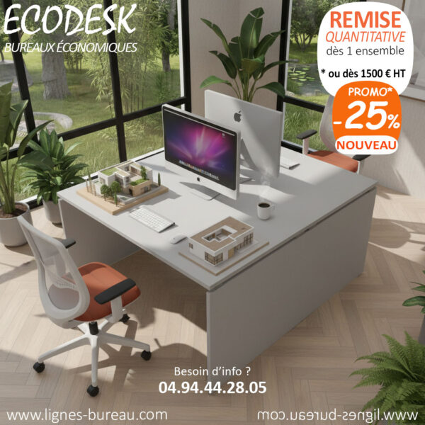 Bureaux duo pas cher pour Open Space, Ecodesk – Image 7