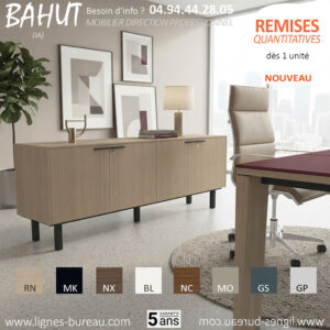 Enfilade de direction au design contemporain, Chêne naturel, BAHUT