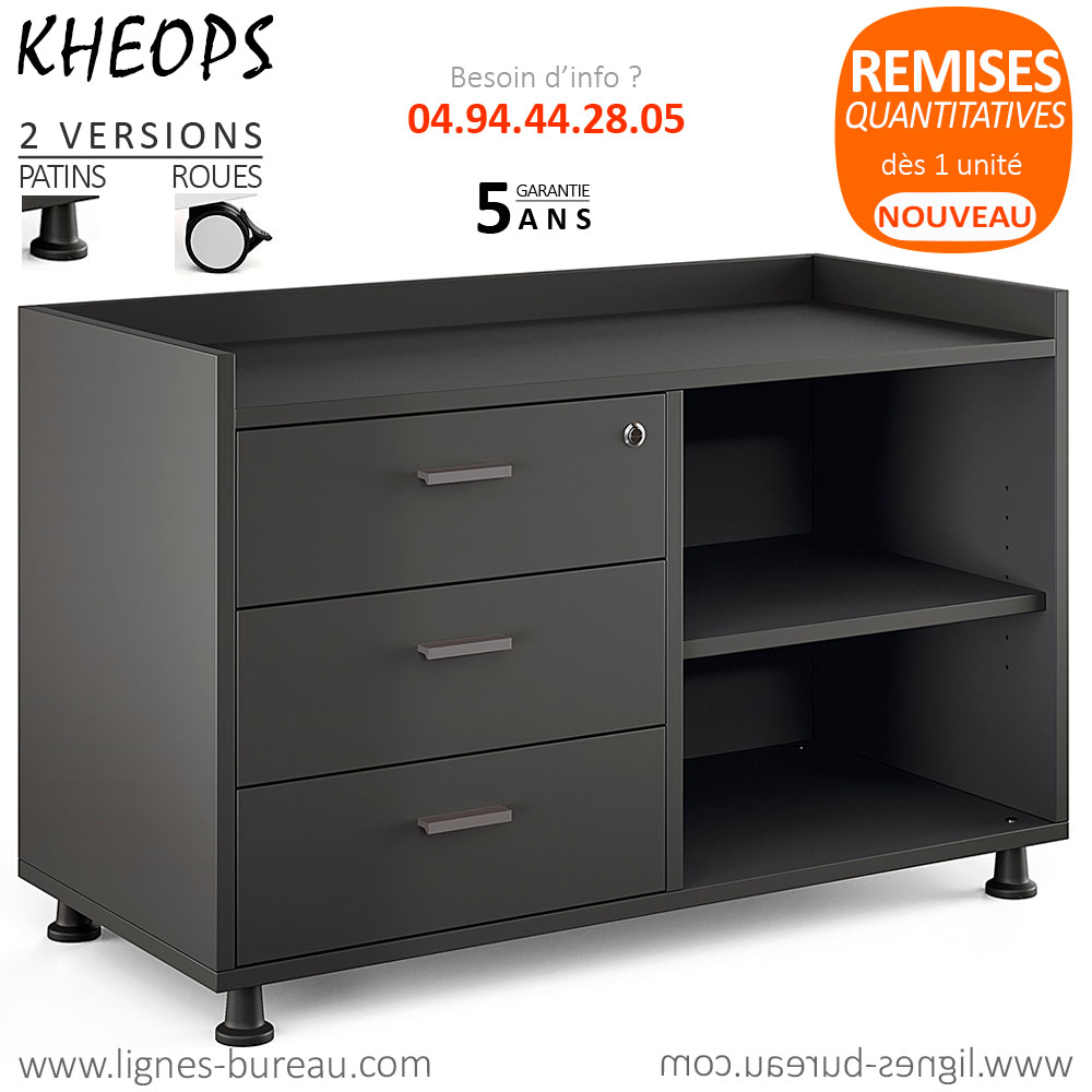 Desserte noire pour bureau de direction KEOPS