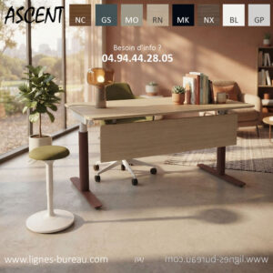 Voile de fond pour bureau motorisé assis-debout ASCENT en mélaminé assorti